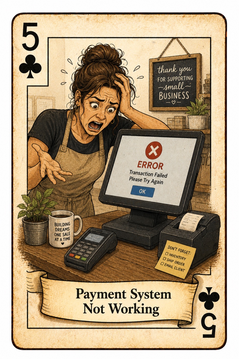 5 of Clubs - Payment system not working at a small business
