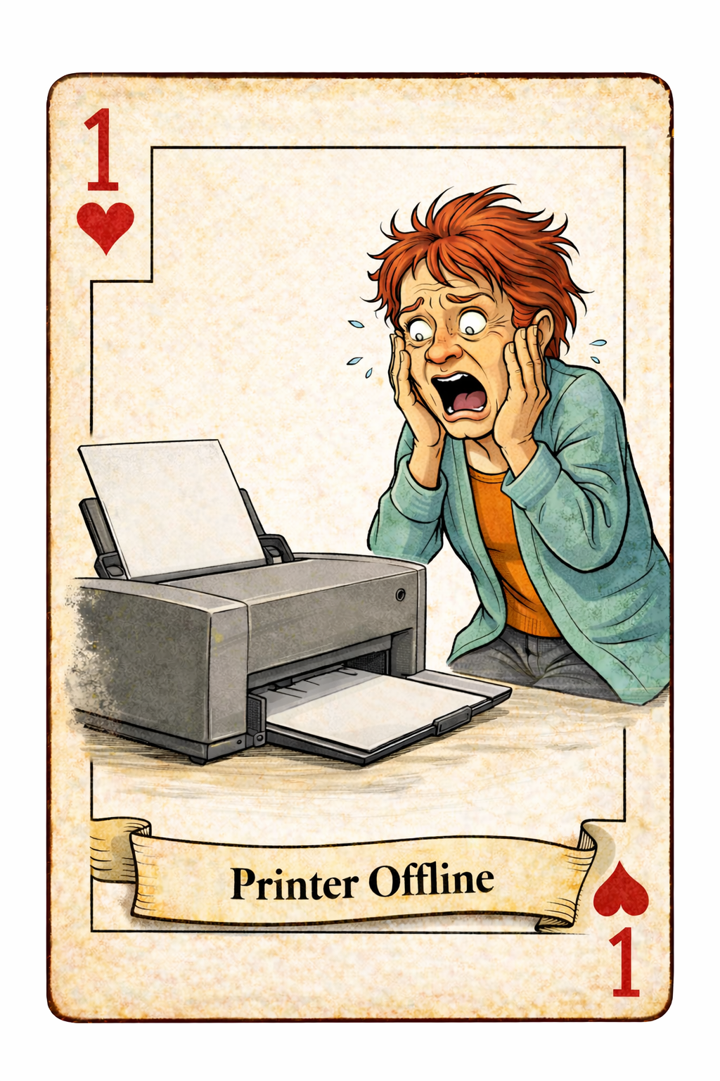 7 of Hearts - Printer Offline