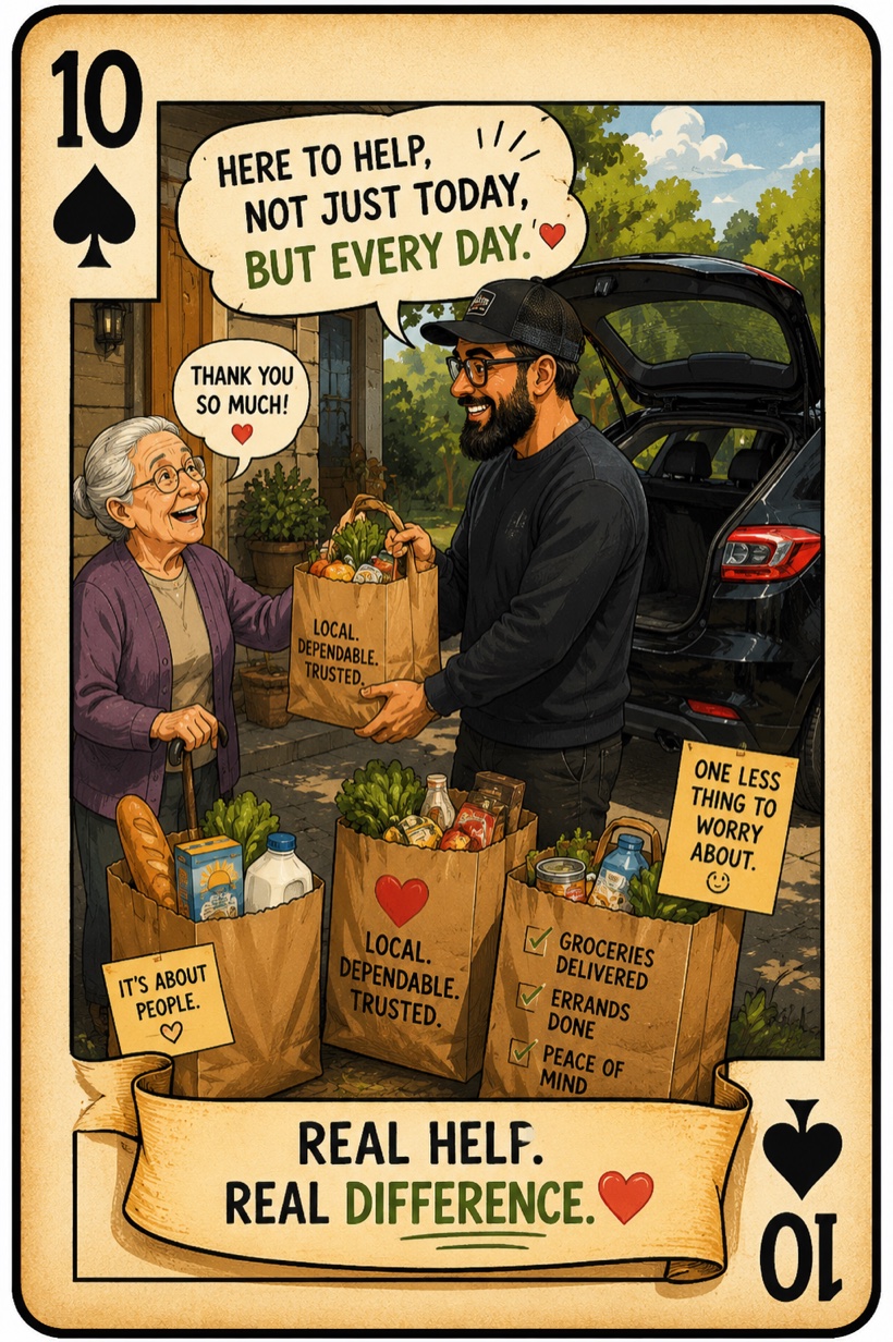 10 of Spades - Real help, real difference: errands handled and peace of mind