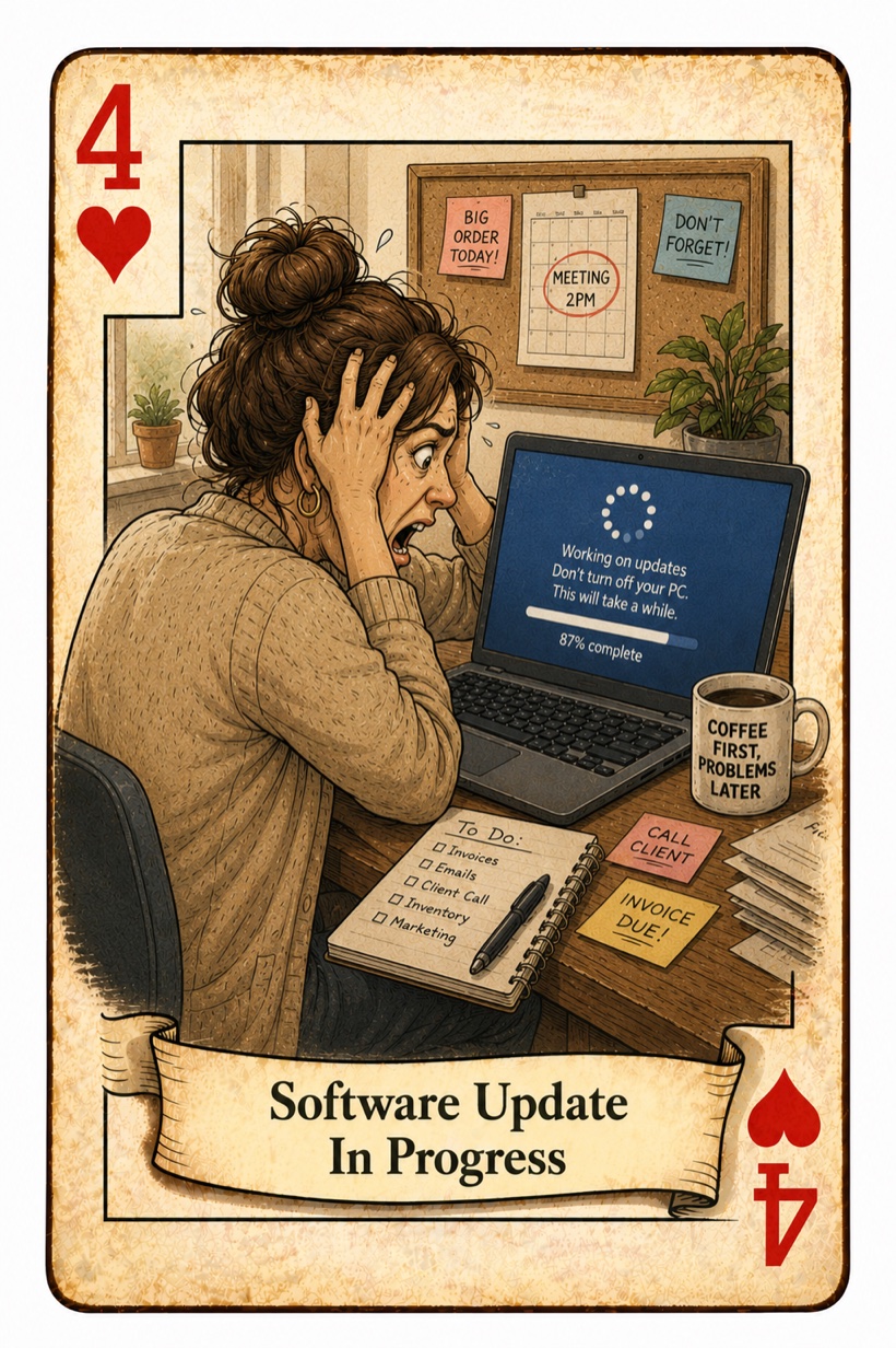 4 of Hearts - Software Update In Progress
